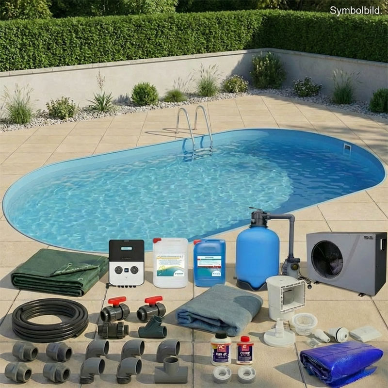 Stahlwandpool Komplett Set Oval